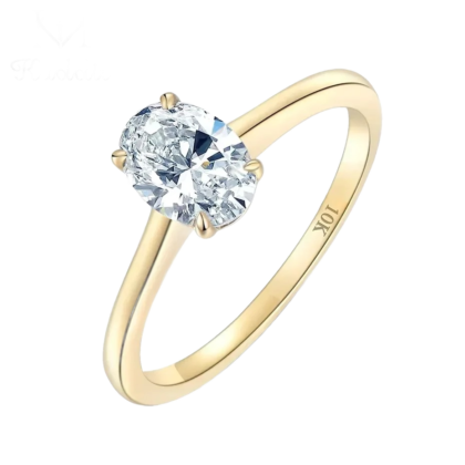 Oval Moissanite Solitaire Ring